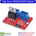 IRF520 MOSFET Driver Module 3.3V–5V Logic Control for Arduino, Raspberry Pi, LED Strip, Motor, Relay & DIY Electronics Projects by Electrica. 