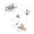 Hair Combs Elegant Hair Side Comb Clips Flower Rhinestone Faux Pearl Hair Clips. 