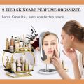 Makeup Organizers And Storage, 2 Tier Metal Perfume Skincare Cosmetics Organizer Rack. 