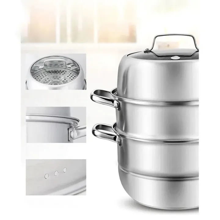Stainless%20Steel%20Three%20Layers%20Steamer%20Pot%20With%20Glass%20Lid,%20Multi-Functional%20Soup%20Sauce%20Steamer%20Pots%20Cookware%20(28%20cm%2030cm%20),%203%20Tier%20Steamer%20Pot%20-%20Image%203