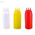 3x Refillable Ketchup Squirt Bottle Multi Color Sauce Bottle for Ketchup. 