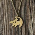 Cute Lion King Pendant Hakuna Matata Cartoon Long Necklace Hip Hop Jewelry Women Gold Small Necklace. 