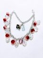 Glass Crackle Beaded Charm Bracelet – Customizable in Any Color of Beads, Charms or Alphabet Charms. 