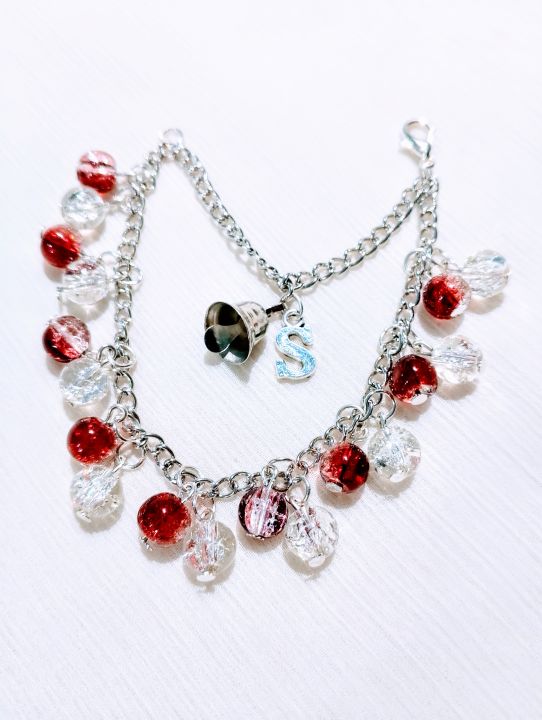 Glass%20Crackle%20Beaded%20Charm%20Bracelet%20%E2%80%93%20Customizable%20in%20Any%20Color%20of%20Beads,%20Charms%20or%20Alphabet%20Charms%20-%20Image%2010