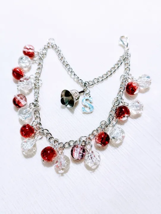 Glass%20Crackle%20Beaded%20Charm%20Bracelet%20%E2%80%93%20Customizable%20in%20Any%20Color%20of%20Beads,%20Charms%20or%20Alphabet%20Charms%20-%20Image%2010