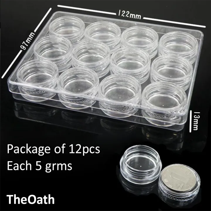 12pcs%205grams%20Empty%20Cosmetic%20Plastic%20Containers%20with%20Lid%20Clear%20for%20Cream%20Makeup%20Lotions%20Lip%20Balm%20Eyshadow%20Sample%20Glitter%20Storage,%20Mini%20Refillable%20Travel%20Jars%20Small%20-%20Image%208