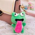 Plush Doll Pendant Creative Cartoon Cute Magnetic Frog Keychain Spit Tongue Eyeballs Pull-Out Frogs Lovely Key Chain Couple Gifts Funny For Car,Bags Key Ring Decoration Accessories. 