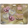 WEDDING WISHES FOIL BALLOON SET - PACK OF 5 FOIL BALLOONS - WEDDING PARTY FOIL BALLOONS. 