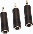 Jack Plug Adapter 3.5 mm Headphone Jack to Jack 6.35 mm Connector Female AUX Cable Converter Coupling Compatible with îPhòné, MP3, Laptop, Sámsùng Gáláxy S8, Hùáwei, OnePlus (Pack of 3). 