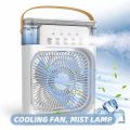 Portable Air Cooler, UPBUD Mini Air Conditioner Personal Fan 4 in 1 Evaporative Air Cooler with Humidifier/120°Oscillation/4 Wind Speeds/Timer/600ML Water Tank/7 LED Lights, for Bedroom Office Desktop. 