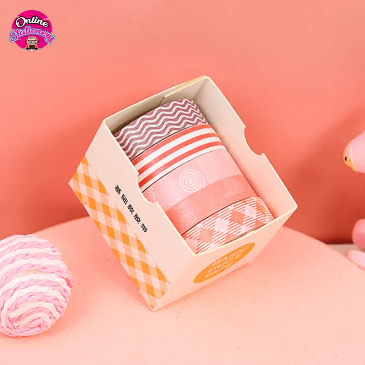 Cute%20Scrapbooking%20Solid%20Color%20Washi%20Tape%20Set%205%20Pcs%20Decorative%20Masking%20Tape%20Adhesive%20Tape%20-%20Image%202