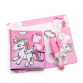 Unicorn Mini Diary Set with Mini Pen Cute Cartoon Notebook with Strap Lock Pocket Journal with Keychain Pen for Kids Girls School Gift Stationery Supplies Portable Writing Notebook Pink Purple Aesthetic Diary Set. 