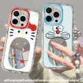 Fashion Creative Doraemon Doodle Hello Kitty Case for Redmi A3 12 12C 9A 9C NFC 13C 10A Note 12 11 13 8 9s 10 9 Pro Max Poco C55 M6 C65 X6 Pro Luxury Mirror Make Up Bracelet Case. 