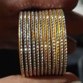 Pack of 2 dozen | Metal bangles in Golden/ silver with Diamond Style for Kids /Women. 
