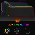 High-Quality XXL RGB Gaming Mouse Pad SMALL & Large Size with Gel Wrist Pad - Extended & Small Led Soft Cloth Mousepad Mat with Non-Slip Rubber Base & 14 Lighting Modes for Gamers, PC Computer, Laptop, Office - (800×300×4mm) - Black - FunBug. 