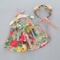 Lifetime Summer Baby Girls Floral Sleeveless Clothing Set Bowknot Vest+Pink Shorts Pants seluar. 