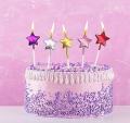 Pack of 4 Star's and heart's Shape Candle's For Birthday Cake, Birthday Cake Candle's, Anniversary Cake candle's. 