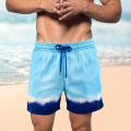 Swimming Shorts Soft Fabric Double-layer Elastic Waist Drawstring Men Swimwear. 