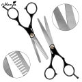 Monja Black Professional 6 Inch Stainless Steel Adjustable Thinning Scissors Cutting Shears Barber Styling Set Hairdressing Set. 