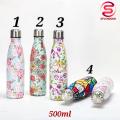 Floral High Quality 500ml Double-Wall Insulated Vacuum Water Bottle Printed Thermos Tea/Coffee Cup Vacuum Flask Stainless Steel Insulated Drink Bottle for Outdoor Sport. 