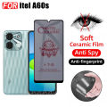 Itel A60s Privacy Tempered Glass Itel A60 A70 A50 P55 P65 Screen Protector+Camera Lens Glass+Back Film. 