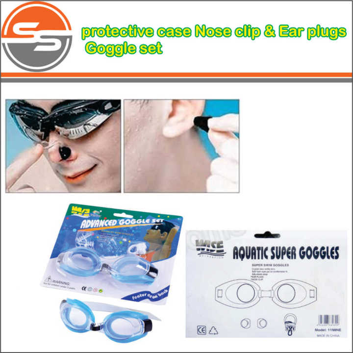 swimming nose clip & Eyes glass set ear plug Nose clip ear plug swimming water pool accessories pool accessories