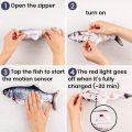 Rechargeable Electric Baby Sleeping Fish Toy Interactive Floppy Fish Cat Toy Auto Flopping USB Wiggle Plush Toy for Baby and Cat Moonlight. 
