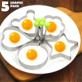 5PCS Stainless Steel Egg Shaper Ring Mold Set – Non-Stick Egg Cooking Rings for Frying Pan, Pancake Mold, Omelette Mold, Creative Breakfast Shapes (Round, Heart, Flower, Star, Mickey Mouse) Kitchen Utensils & Baking Rings. 
