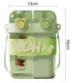 Tasteless Water Cup Leakproof Dual Chamber Water Bottle with Straw Strap Perfect for School Outdoor Activities 760ml Capacity Portable Safe Detachable Shoulder Strap Water Bottle. 