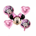 Minnie Mouse Cartoon Foil Balloon Set – 5 Pieces For Birthday Party. 