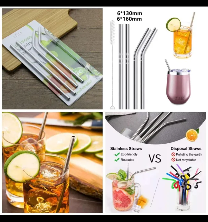 Pack%20of%205%20-%204%20Bent%20Stainless%20Steel%20Reusable%20Drinking%20Straws%20With%20Cleaning%20Brush%20Metal%20Straws%20-%20Image%205