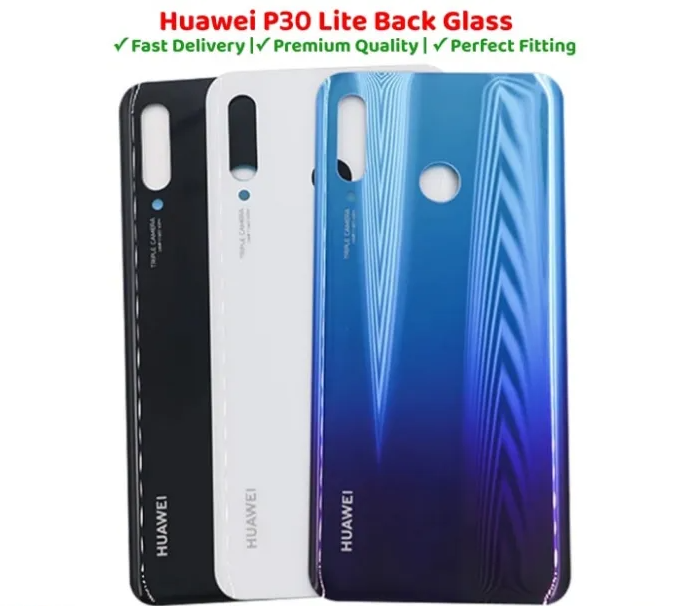 Cover Posteriore Per Huawei P30 Lite 48MP | Sostituzione Batteria E Lente Fotocamera, Bianco/Grigio Con Adesivo
