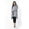 EGO Summer Collection 2019  Circles  Grey Crinkle Polyster Viscose Kurti For Women. 