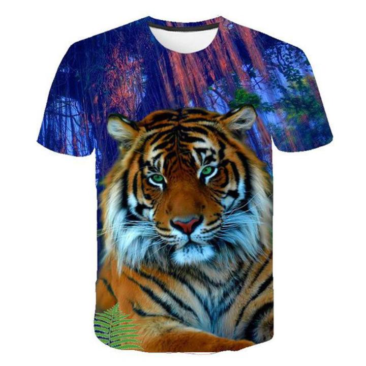 casual hip-hop 3D printing animal/anime sleeve round neck T-shirt 3D pattern hip-hop personality T-shirt for men and women