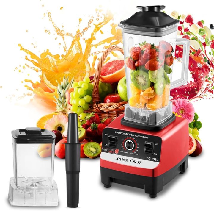 Professional Blender, Food Multiprocessor with Double Cup, Powerful Blender System for Smoothies, Ideal for Smoothies, Frozen Drinks at Home