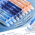 M G Retractable Erasable Ballpoint Pen With Eraser Frictional Gel Ball Pens For Kids Cute(0.5mm,Black/Crystal Blue) AKPH3311. 