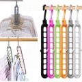 Magic pack of 6 3 and 1 hangers wardrobe organizer 9 hole hangers for clothes organizer stand  space saver storage for  shirts paints trousers baby clothes towel 9 in 1 hooks. 