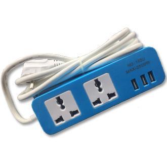 Extension Board with 2 Sockets & 3 USB Port