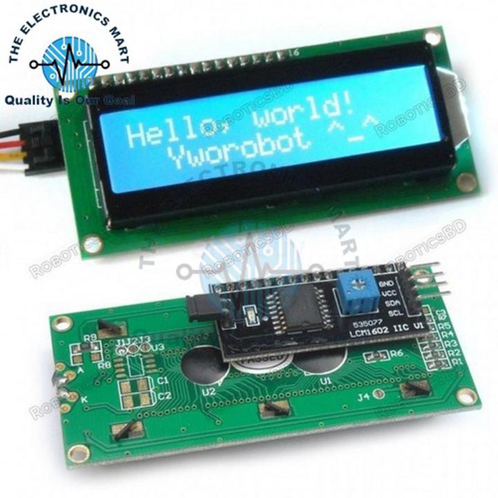 1602 (16×2 LCD) Character LCD Blue Back light Display With PCF8574T IIC I2C Module For Arduino In Pakistan
