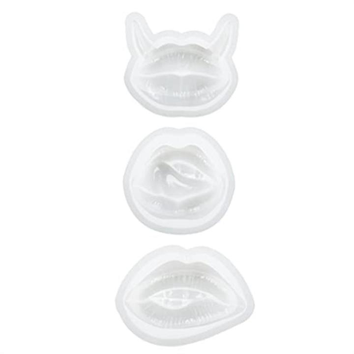 3 PCS Lips Resin Mold Resin Art Molds Ornament Silicone UV Epoxy Casting Molds B