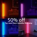 remote control neon affect floor corner lamp , RGB lamp, Tower slim lamp , all colors lamp , metal frame room lamp. 