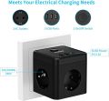 USB Socket, 3 Sockets with 3 USB Ports, 6-in-1 Socket Adapter. 
