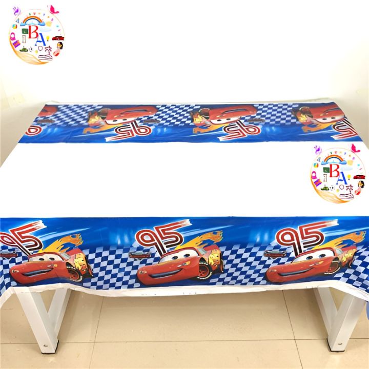 Lightning Mcqueen Theme Table Cover