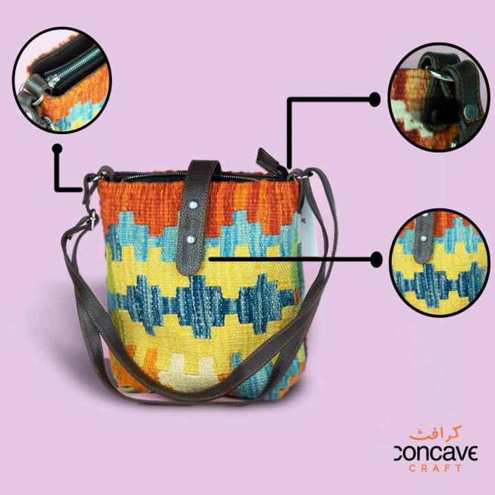 Concave Craft Handwoven Carpet Bag, Antique Turkish Kilim Bag, Handmade Ladies Bag | Bags for girls | Hand bags | Bag for girls | Hand bag | Hand Bags for Girls | Handmade Bag