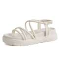 Thick women 2023 new fashion round toe flat sponge cake thick soled beach shoes Roman sandals for women. 