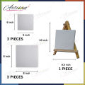 Artisan - 7Pcs Value Pack Primed Coated Canvas Set Included E.a.s.e.l. (3*6x6, 3*8x8, 1*Wooden E.a.s.e.l.). 