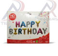 Happy Birthday Foil Balloons Set 13 letters- Inflatable Party Decore- size 16"- Reusable. 
