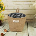 Small Storage Sack Stripe Dot Hanging bag Sundries storage basket jute cloth bag Flower Pot Cosmetic Bag Home Decor 14*12.5cm. 