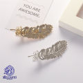 Pack of 3 Diamond Metal Hair Clips Hair Pins Fancy Stylish for Girls Comb Scissor Feather Style Golden and Silver. 