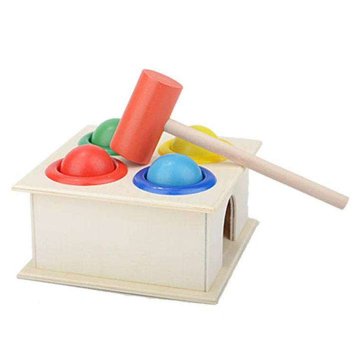 Hammering Educational Toy Children Kids Wooden Hammer Balls Early Learning Game